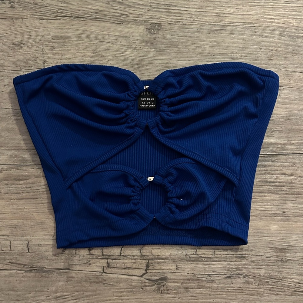 Shein blue crop top